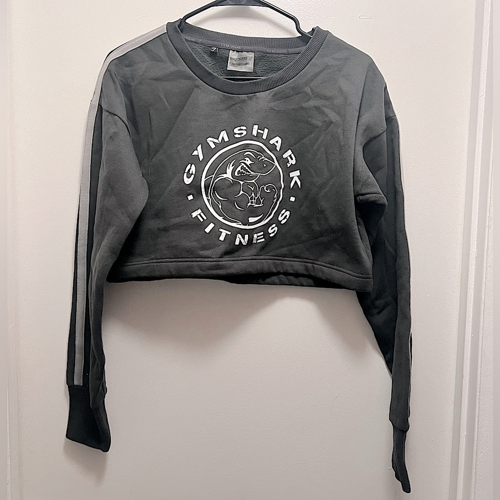 Gymshark Women's Gray Cropped Sweatshirt, Size M